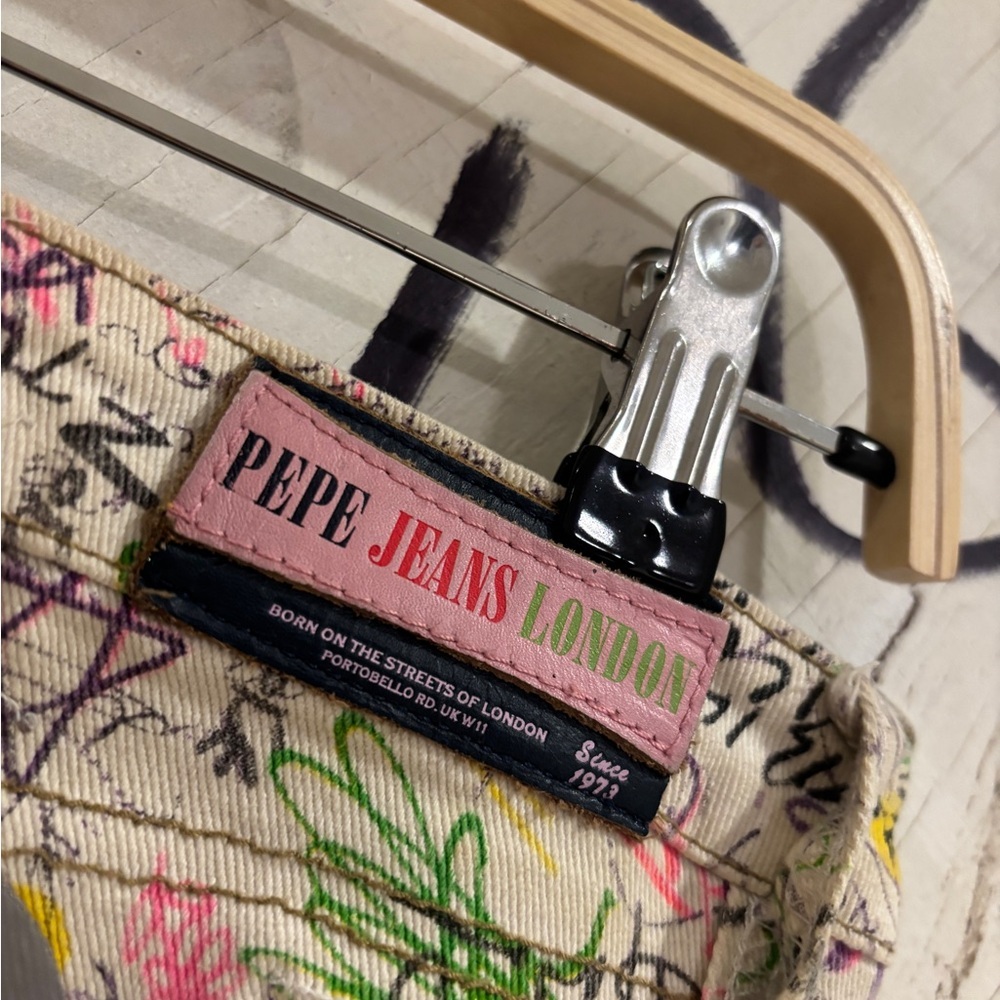 Vintage Y2K Pepe Jeans London Low Rise Graffiti Jeans - Picture 8 of 10